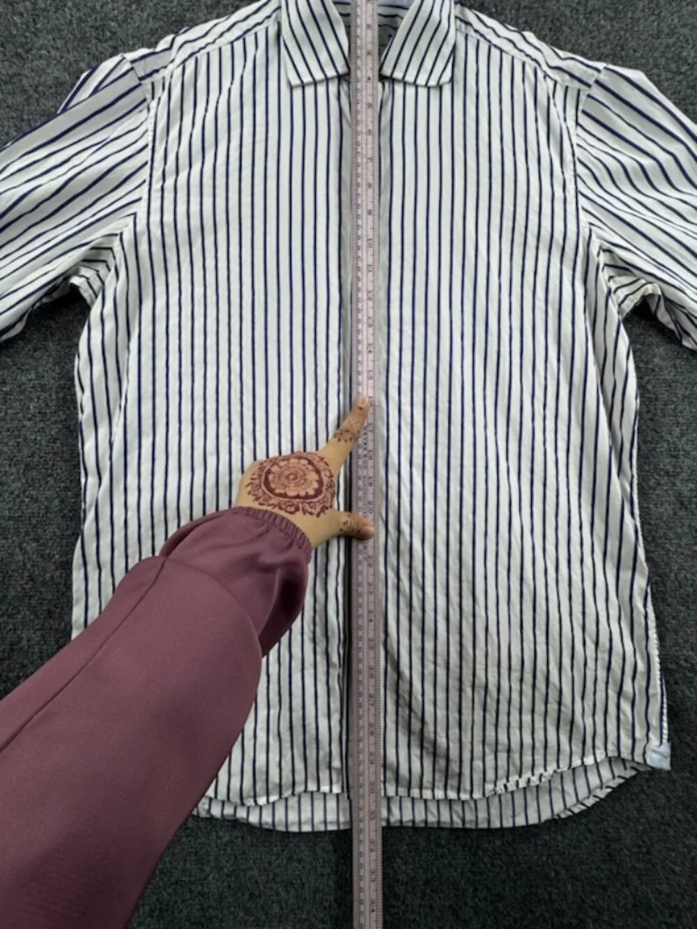 Stenstroms Fitted Body 16.5 Striped Twofold Super Blue White Cotton Shirt Men